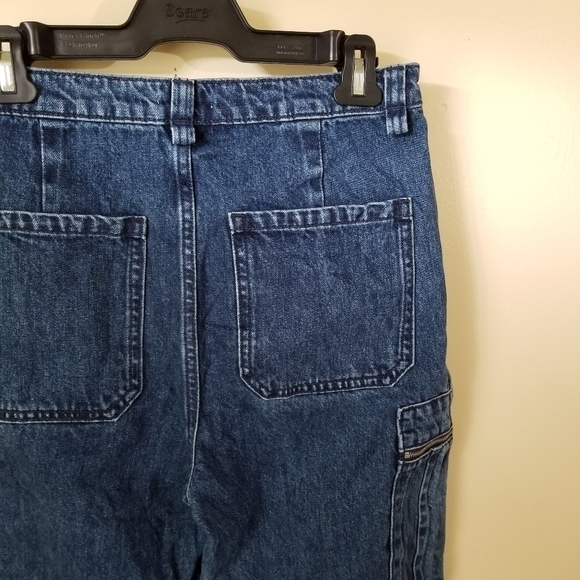 Weworewhat Utility Cargo Style Zippered Dark Wash Straight Denim Jeans Size 29 - Picture 7 of 13